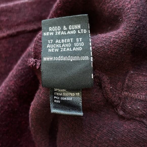 Rodd & Gunn Sweater Men's XL Burgundy 1/4 Zip Cotton Knit Long Sleeve Pullover - Picture 7 of 7
